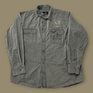 Vintage Deer Embroidered Button Up